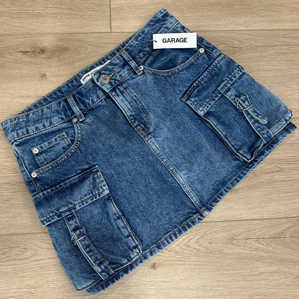 Cargo Denim Skirt